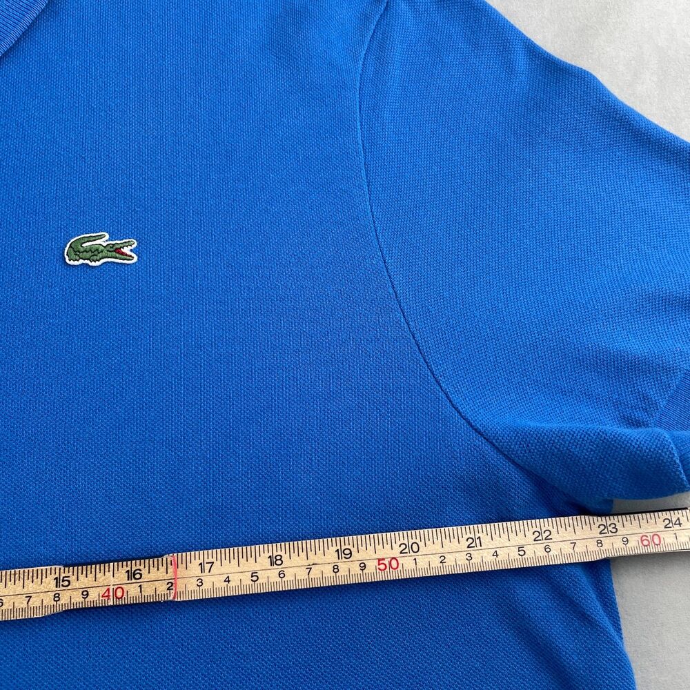 Lacoste Live Polo Shirt Mens Size 9 Blue Classic‎ Croc Logo Casual Preppy Peru - Picture 5 of 8